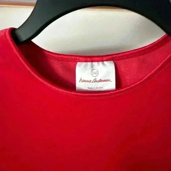 Hanna Andersson Red Velour Tulle Holiday Twirl Dress Size 140 / 10 - Picture 4 of 4